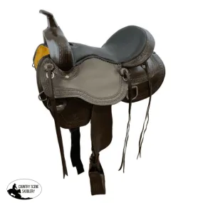 16" Circle S Trail Saddle with wave print border.