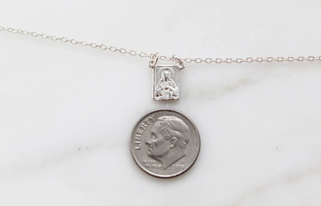 925 Sterling Silver Scapular Necklace