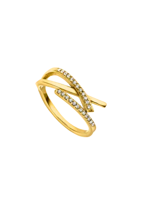 Adjustable Brilliant Ring 14K Gold Plated