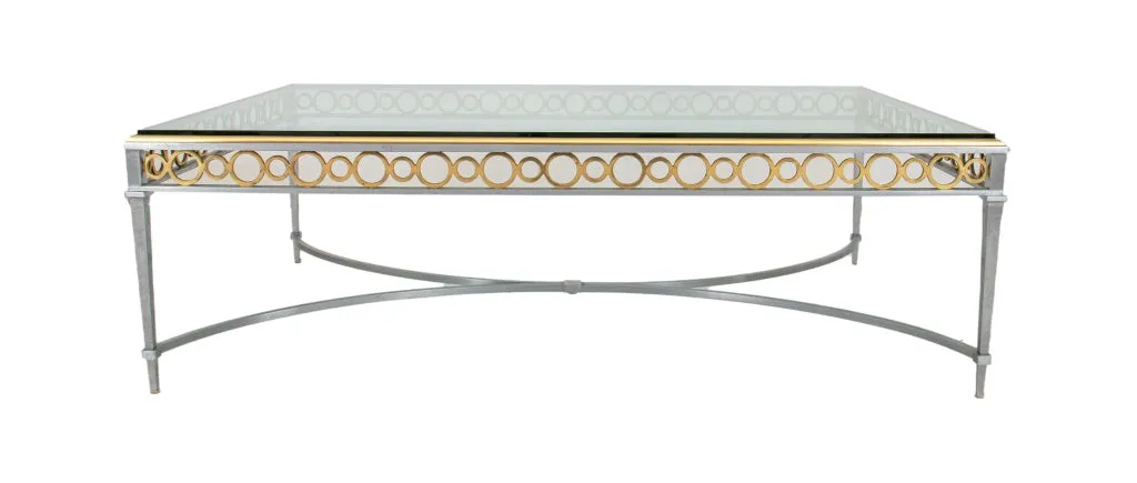 Attrib. Maison Jansen Bronze & Glass Coffee Table