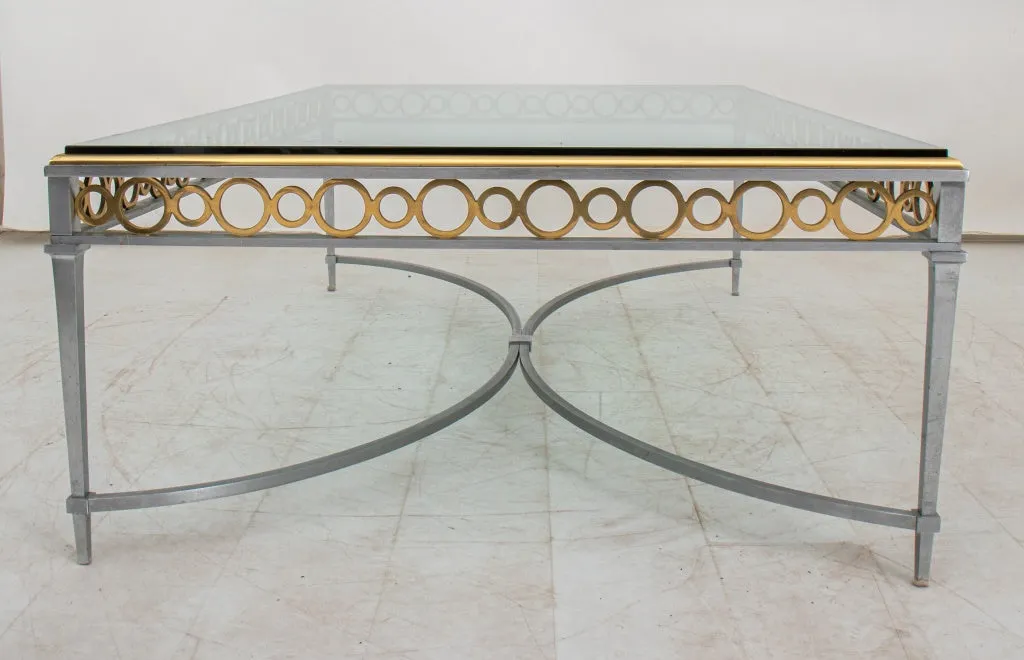 Attrib. Maison Jansen Bronze & Glass Coffee Table