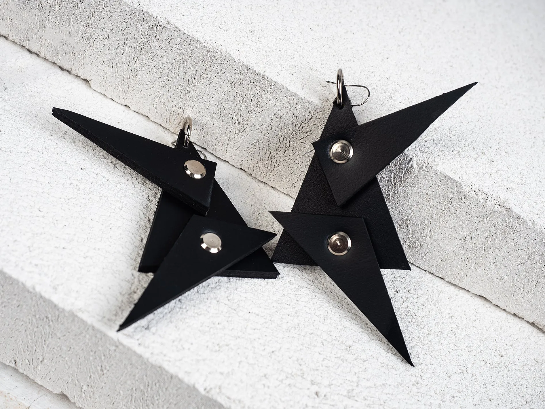 Black Triangle Earrings