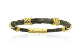 Bracelet LivingSkull Men Python Leather & Accents Skulls