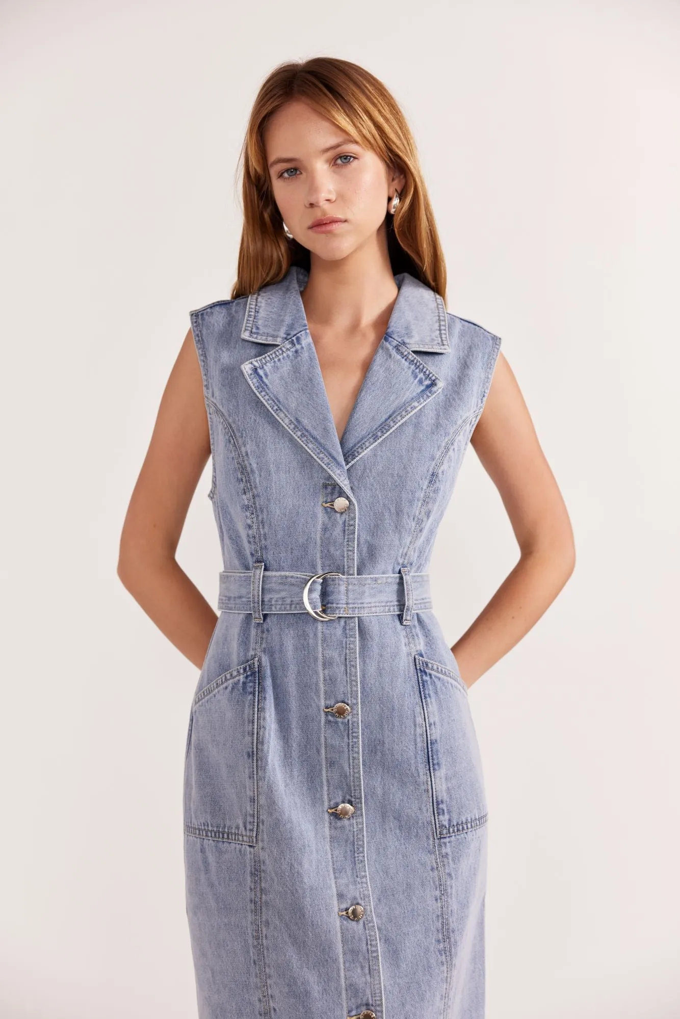 Calla Denim Midi Dress | Light Wash