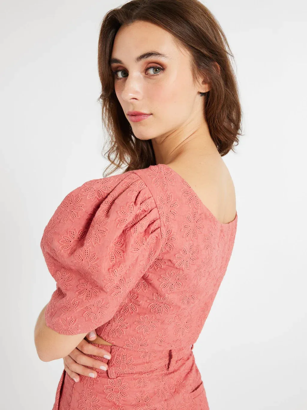 Coco Blouse - Rosewood Eyelet