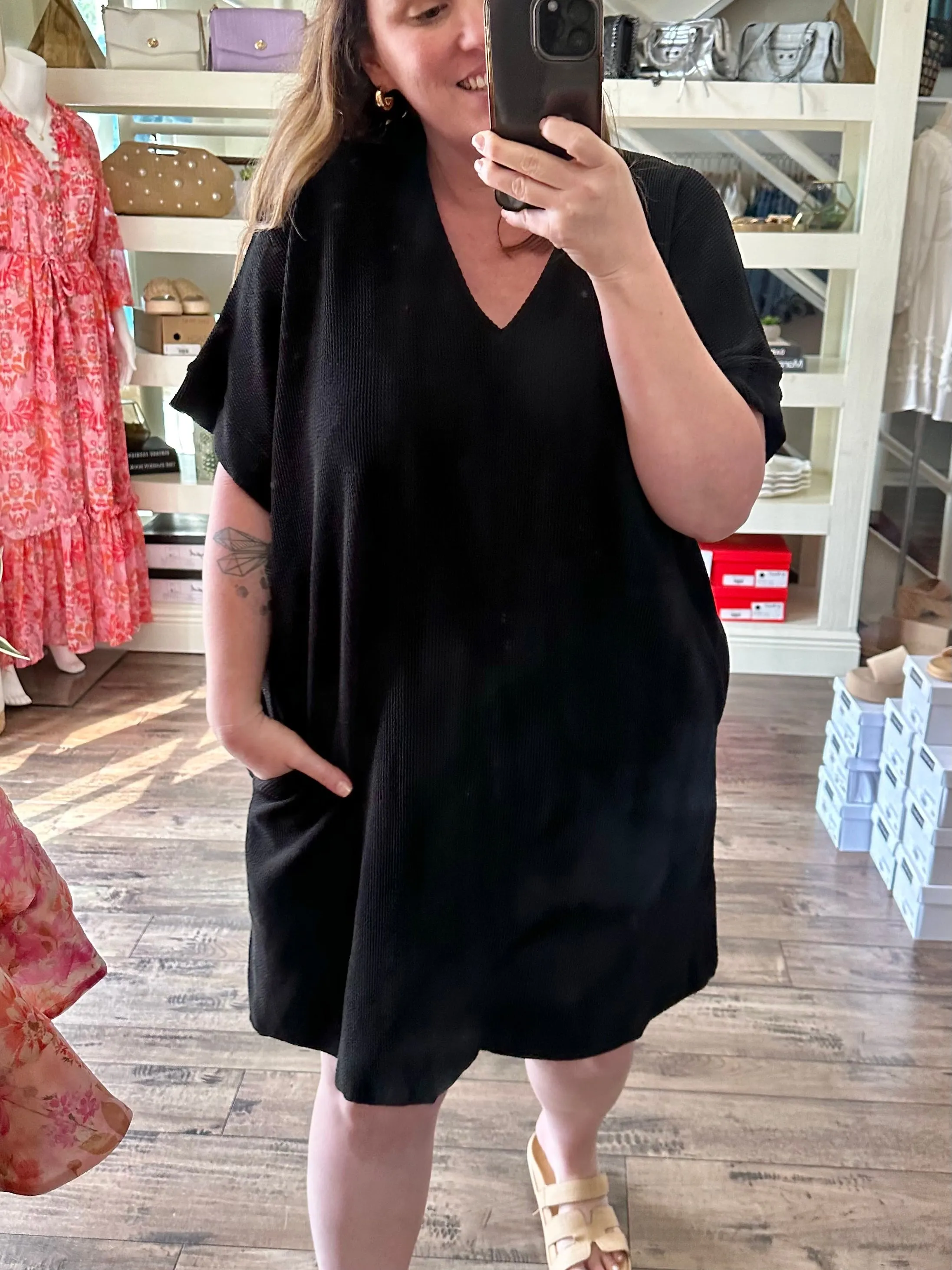 Curvy Rib Shift Dress