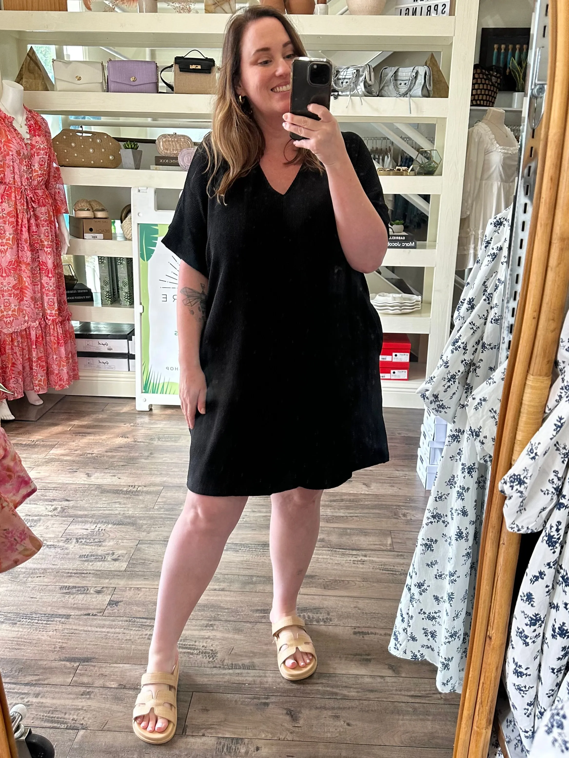 Curvy Rib Shift Dress