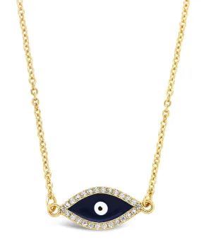 CZ & Enamel Evil Eye Pendant