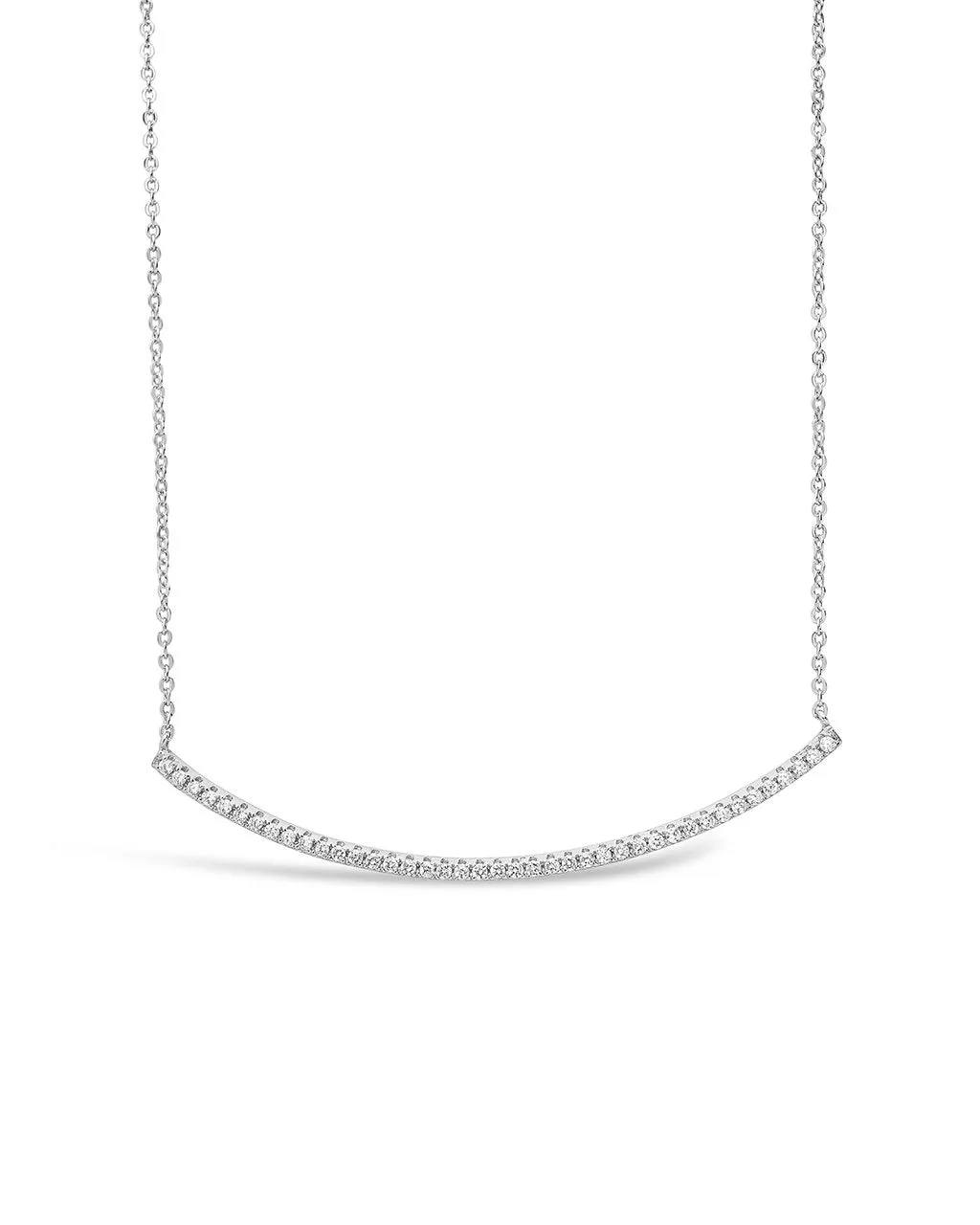 CZ Curved Bar Necklace