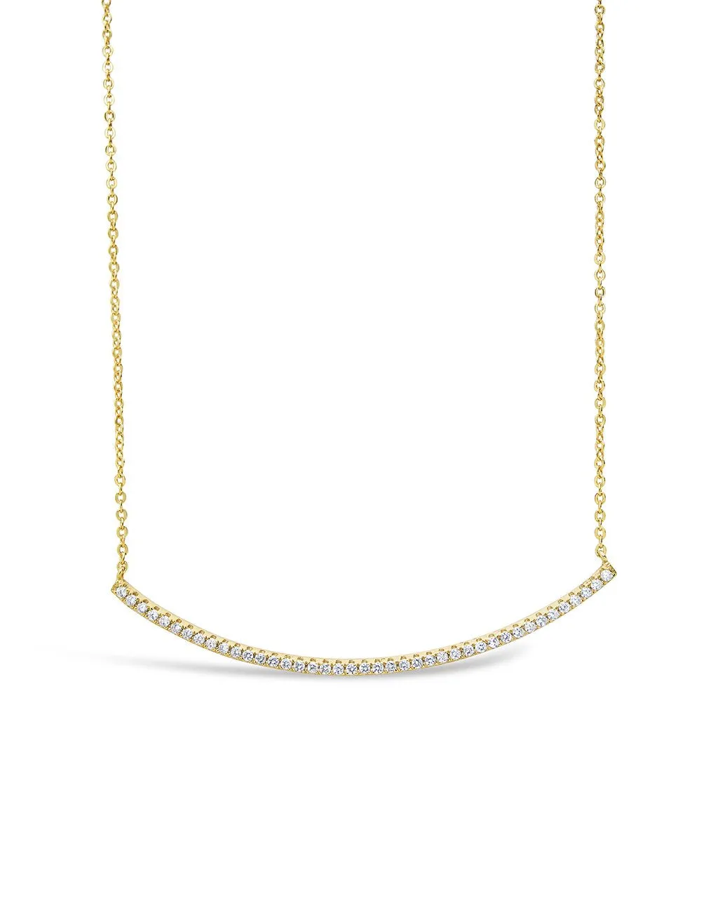 CZ Curved Bar Necklace