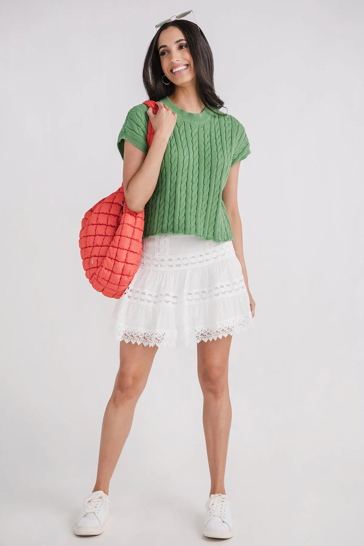 Elan Eyelet Detail Skirt