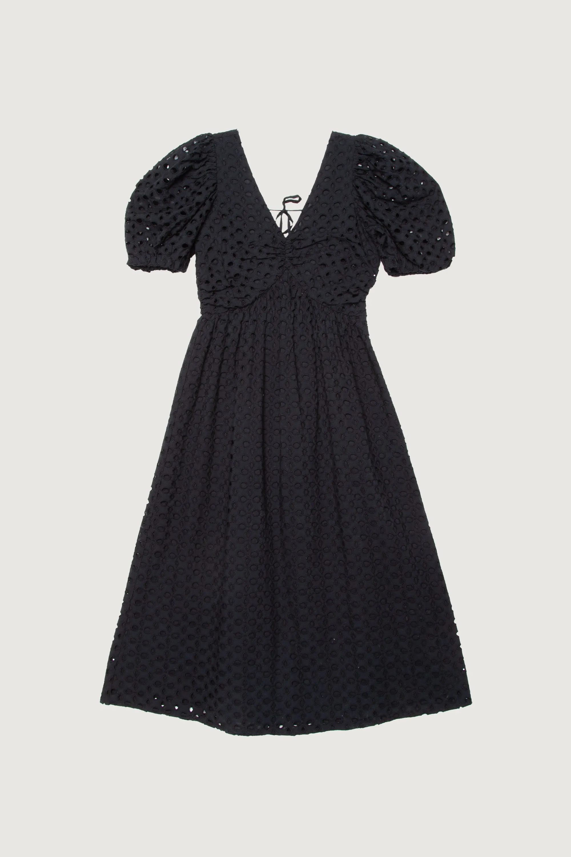 EYELET MIDI DRESS