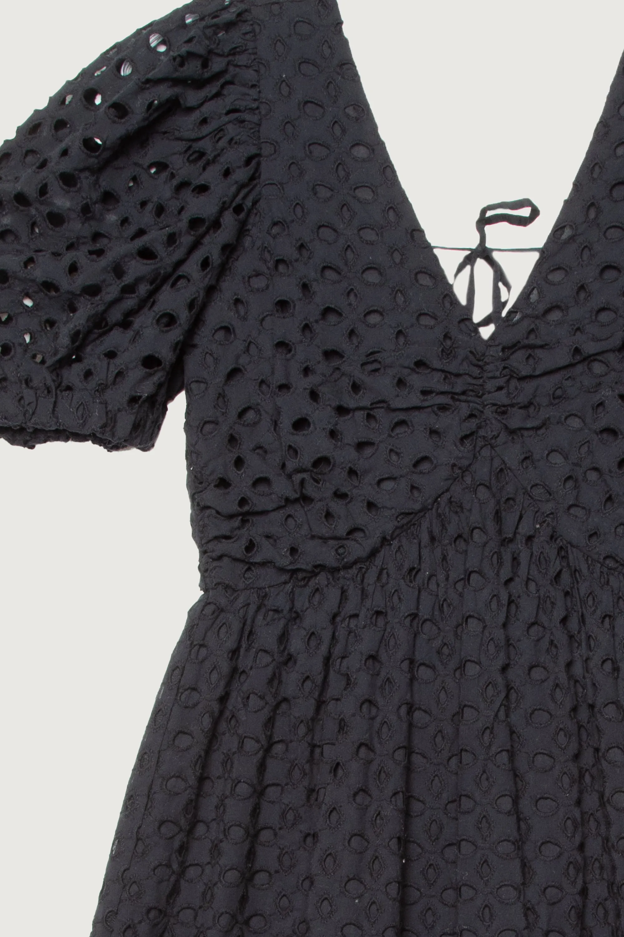 EYELET MIDI DRESS