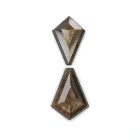 Golden Brown CHOCOLATE SAPPHIRE Gemstone Step Cut : 26.50cts Natural Untreated Unheated Uneven Shape 23*15mm - 13*17mm 2pcs (With Video)