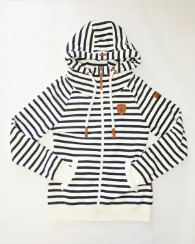 Hera Print Navy/Ivory Stripe Zip Hoodie