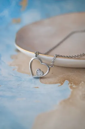 In My Heart Sterling Silver Chain Necklace