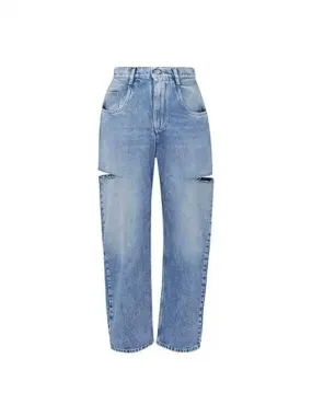 Maison Margiela back stitch cutout denim pants 271000