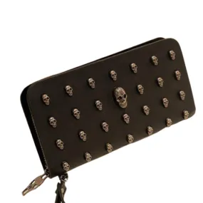 Metal Skull Studded Wallet