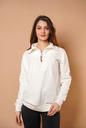 Padma Ivory Half Zip Sweatshirt