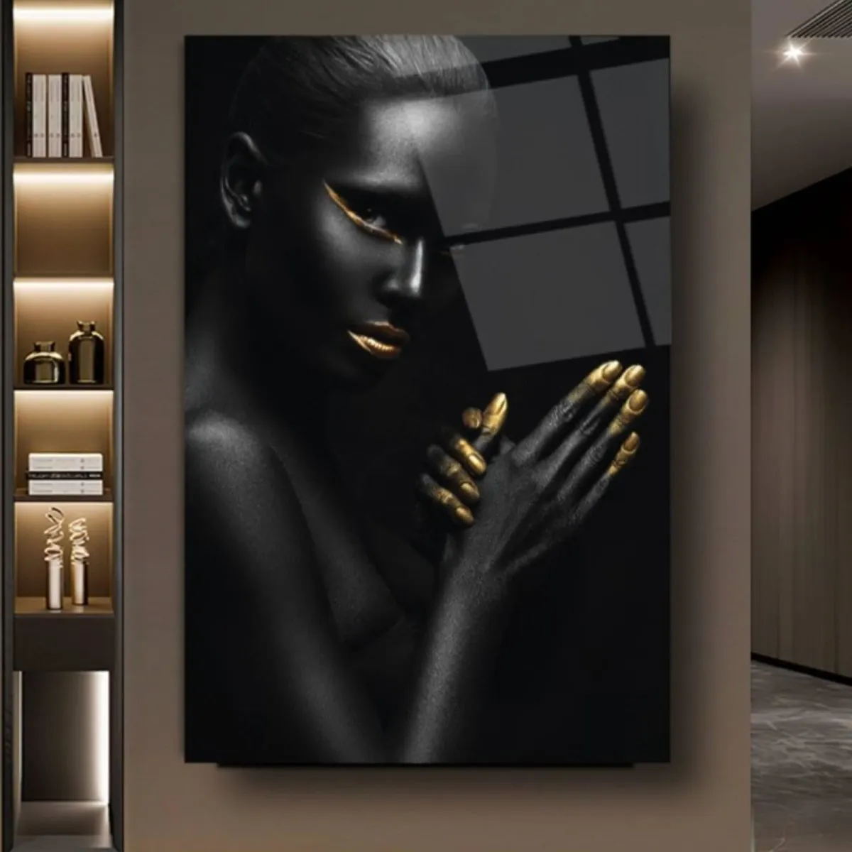 The Golden Hand Glass Wall Art