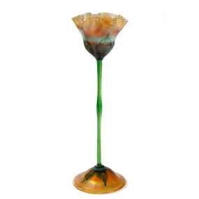 Tiffany Studios New York Ruffled Rim Flower Form Glass Vase