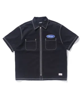 ZIP UP S/S WORK SHIRT